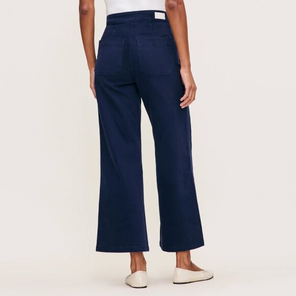 NWT DL1961| Hepburn Wide Leg High Rise Ankle Bright Navy Jeans - Picture 5 of 17
